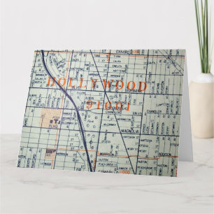 Hollywood, CA Carte Vintage