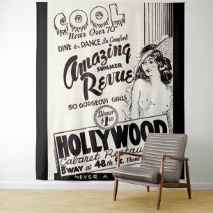 Hollywood Cabaret Restaurant und Bar der 30er Jahr Wandteppich