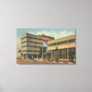 Hollywood, CAColumbia Square, KNX Broadcasting Leinwanddruck