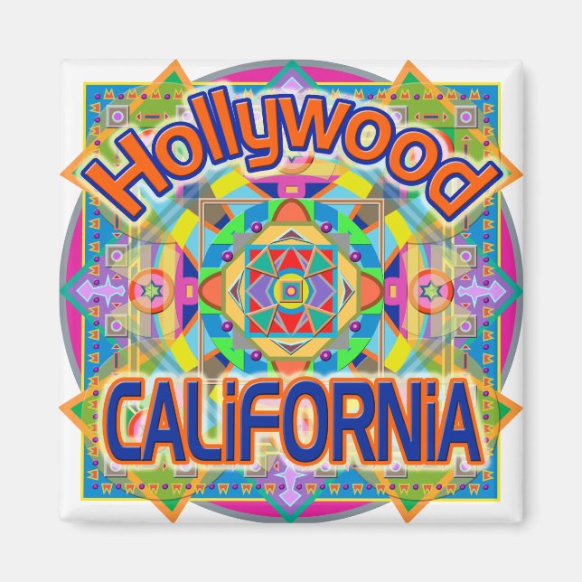 Hollywood CALIFORNIA Happy Magnet (Vorne)