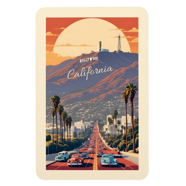 Hollywood California Magnet (Vertikal)