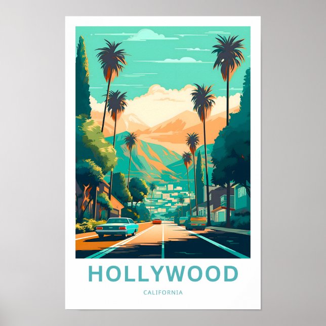 Hollywood California Travel Print Poster (Vorne)