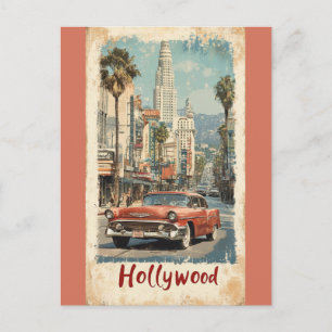 Hollywood California Vintage Car Travel Postkarte