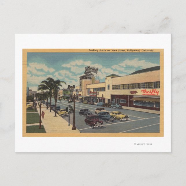 Hollywood, CALooking South in Vine Street View Postkarte (Vorderseite)