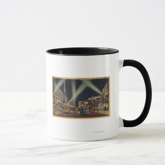 Hollywood, CANight View von Hollywood Blvd. Tasse (Rechts)