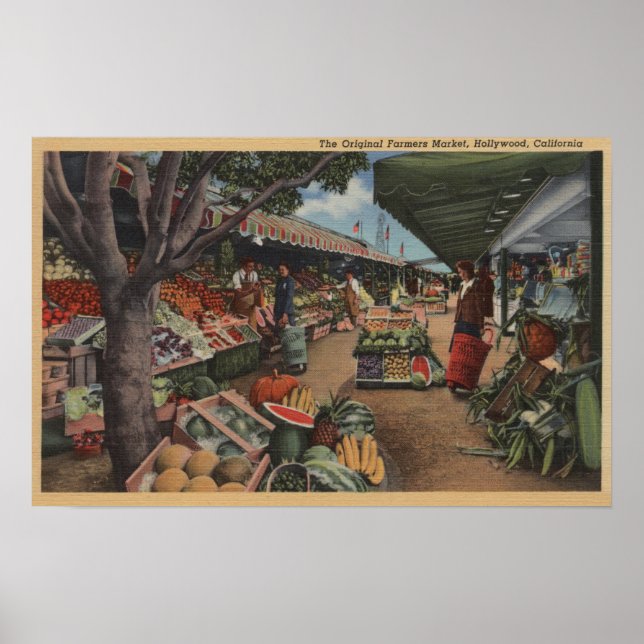 Hollywood, CAView vom ursprünglichen Bauernmarkt Poster (Vorne)