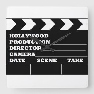 Hollywood Clapboard Clock Quadratische Wanduhr