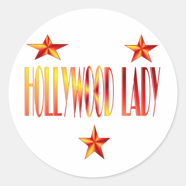 Hollywood-Dame Runder Aufkleber (Vorderseite)