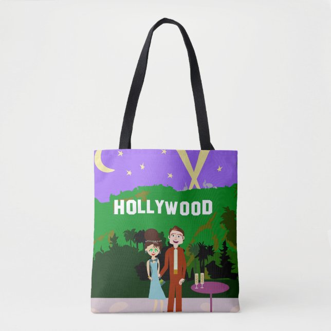 Hollywood Date Retro Character Illustration Design Tasche (Vorderseite)