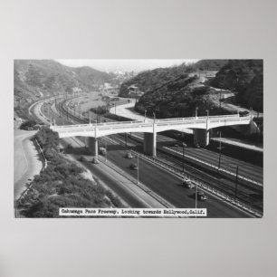 Hollywood, Durchlauf-Autobahn-Ansicht CAs Cahuenga Poster