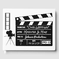 Hollywood-Filmklappe Hochzeitsthema