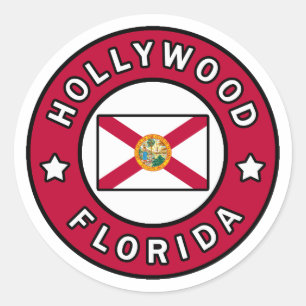 Hollywood Florida Runder Aufkleber