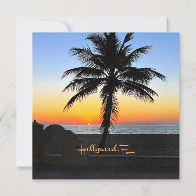 Hollywood, Florida - tropischer Sonnenaufgang Karte (Vorderseite)