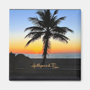 Hollywood, Florida - tropischer Sonnenaufgang Magnet