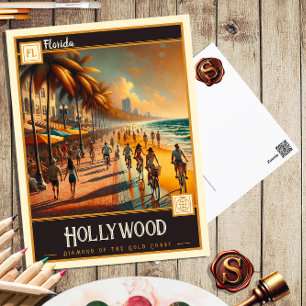 Hollywood, Florida Vintage Ansichtskarte Postkarte