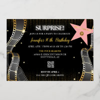Hollywood Glam Birthday Party Einladung