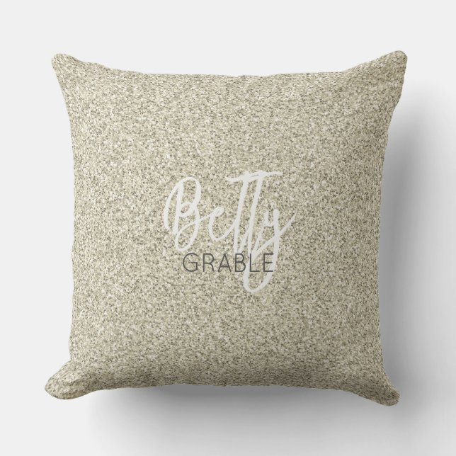 Hollywood Golden Glitzer Star NAME Eleganter Chic Kissen (Vorderseite)