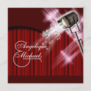 Hollywood Hochzeit Rot Schwarz Einladung