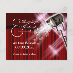 Hollywood-Hochzeit "Save the Date" Schwarz-weiß Ankündigungspostkarte