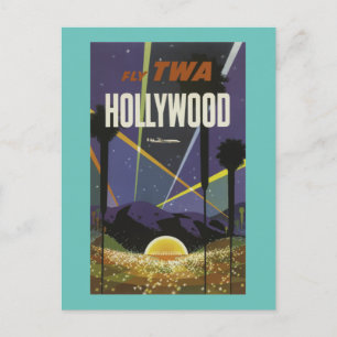 HOLLYWOOD KALIFORNIEN Vintage Reise Postkarte