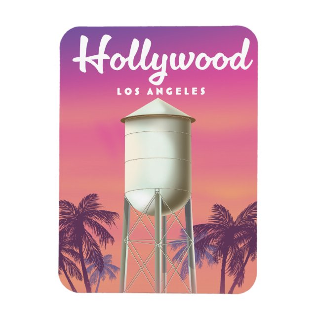 Hollywood Los Angeles Reiseposter Magnet (Vertikal)