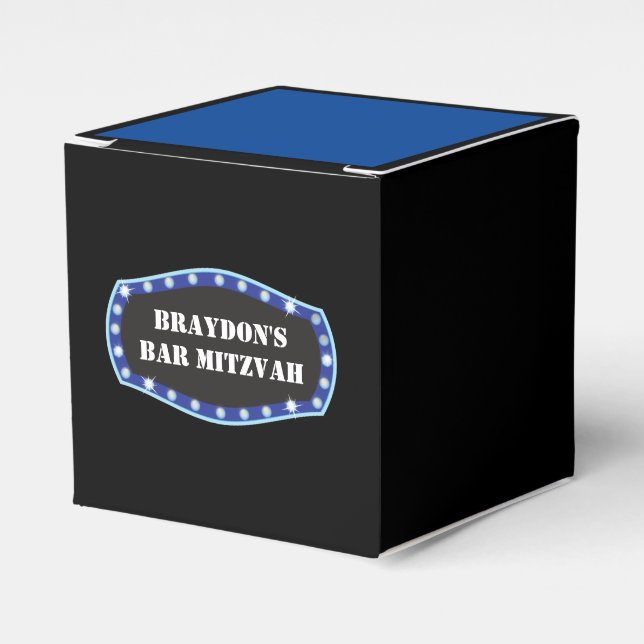 Hollywood Marquee Sign Blue Favor Geschenkboxen Geschenkschachtel (Vorderseite)