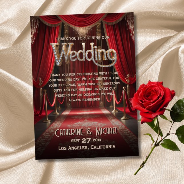 Hollywood Movie Red Carpet Premiere Wedding Dankeskarte (Von Creator hochgeladen)