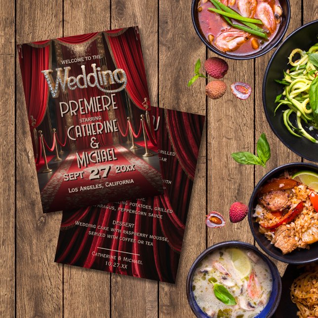 Hollywood Movie Red Carpet Premiere Wedding Menükarte (Von Creator hochgeladen)