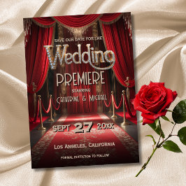 Hollywood Movie Red Carpet Premiere Wedding Save The Date