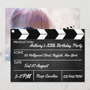 Hollywood Movie Theme Party Chalkboard Einladung