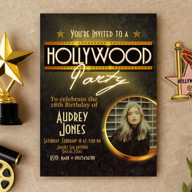 Hollywood-Party mit Foto Einladung (Hollywood Party with Photo Invitation)