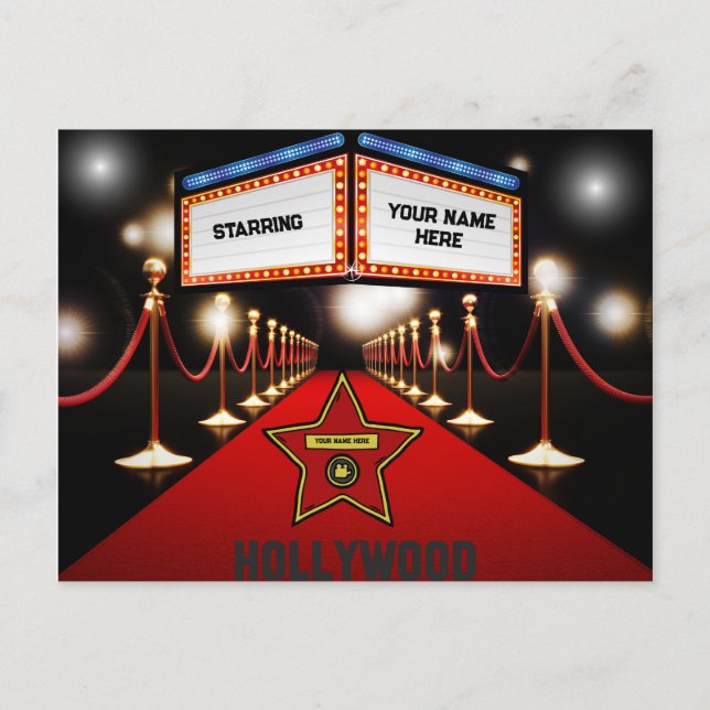 Hollywood Personalisiert Postcard Postkarte (Vorderseite)