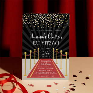 Hollywood Red Carpet Bat Mitzvah Einladung