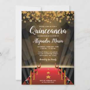 Hollywood Red Carpet Quinceanera Einladungen