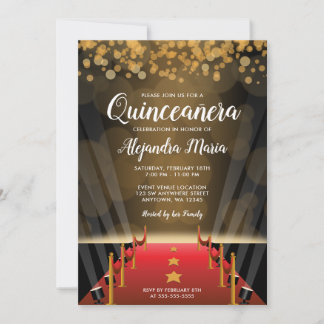 Hollywood Red Carpet Quinceanera Einladungen
