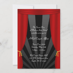 Hollywood Red Curtain Prom Invitations officielles