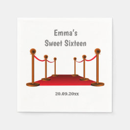 Hollywood Red Tepet 16. Geburtstagspapier Serviette