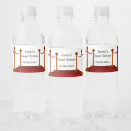 Hollywood Red Tepet Sweet 16 Water Bottle Labels