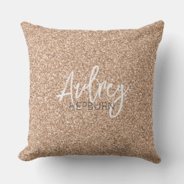 Hollywood Rose Gold Glitzer Star NAME Eleganter Ch Kissen