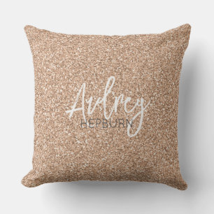 Hollywood Rose Gold Glitzer Star NAME Eleganter Ch Kissen