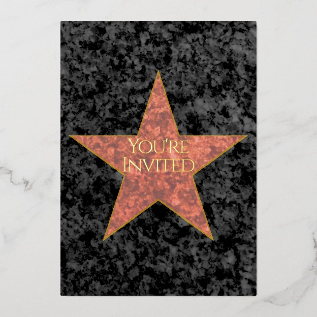 Hollywood Star Folieneinladung (Vorderseite)