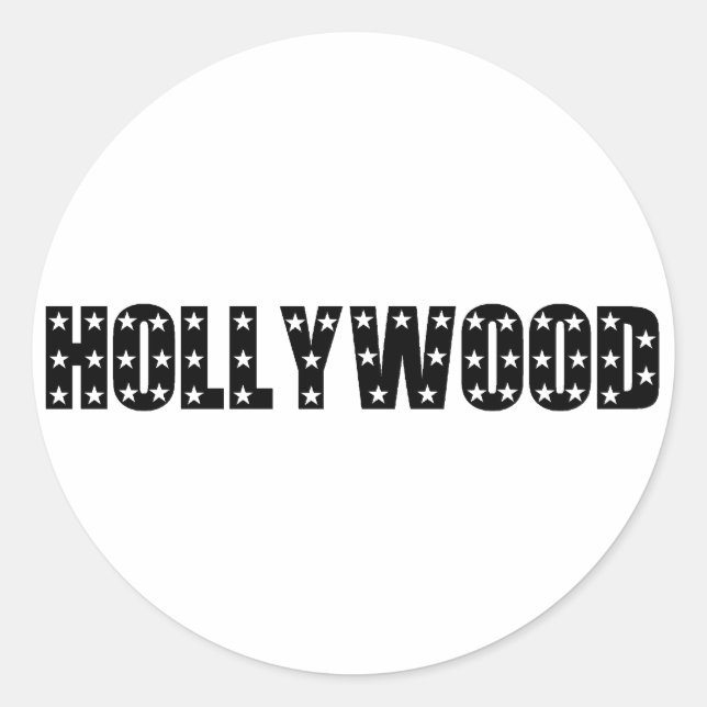 Hollywood Stars Sign Runder Aufkleber (Vorderseite)