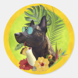 Hollywood Tropical Summer Vibes Runder Aufkleber