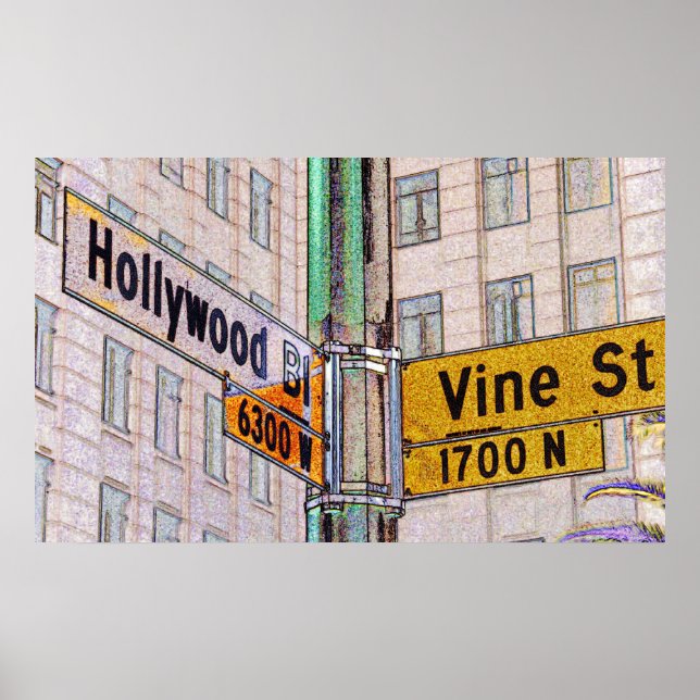Hollywood und Weinposter Poster (Vorne)
