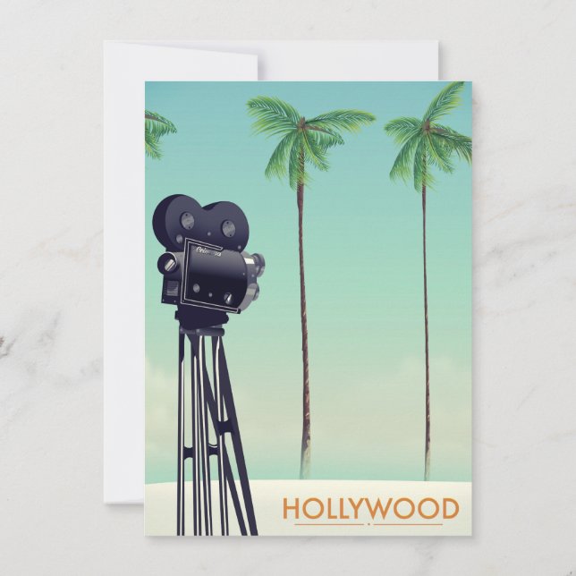 Hollywood-Vintag-Kamera Einladung (Rückseite)