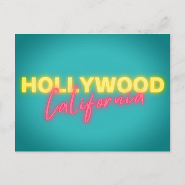 Hollywood Vintag Neon Lights Postkarte (Vorderseite)