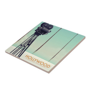 Hollywood Vintage-Kamera Reiseposter Fliese