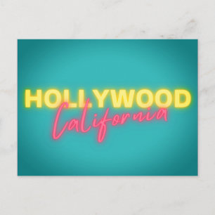 Hollywood Vintage Neonlichter Postkarte