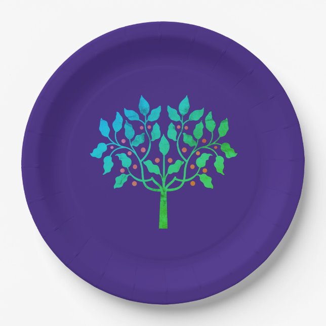 Holmbeerbaum Pappteller (Vorderseite)