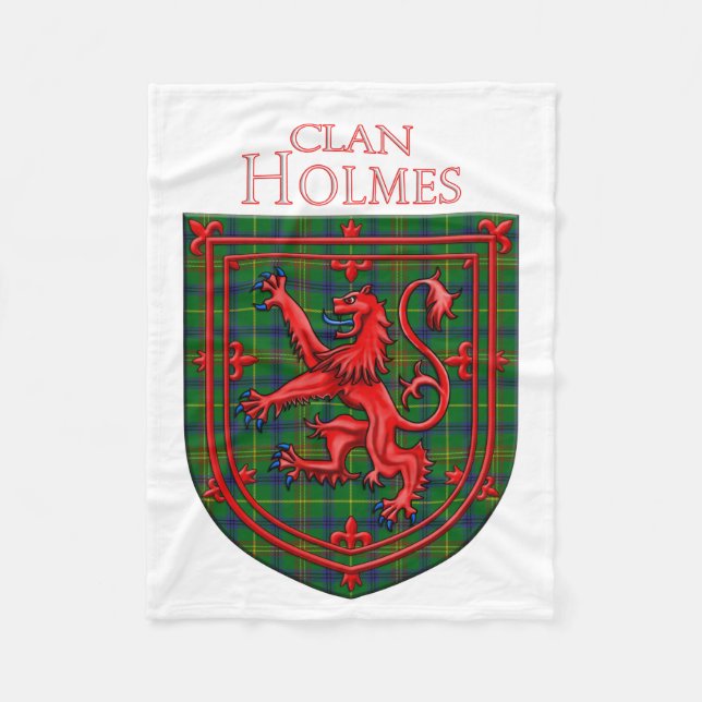 Holmes Tartan Scottish Plaid Lion Rampant Fleecedecke (Vorderseite)